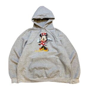 Vintage 90s Walt Disney World Minnie Mouse Gray Baggy Hoodie‎ Large